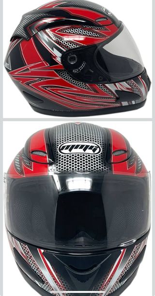 Casco moto talla S - Rojo/Negro