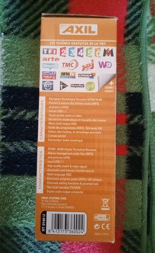 Receptor TDT AXIL con USB - Reproduce MP3 y JPG