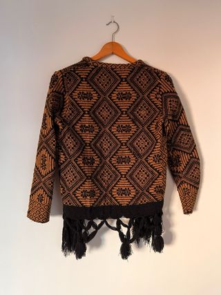 Chaqueta tejida - marrón y negro