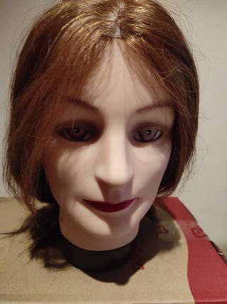 Cabeza maniquí pelo natural 12cm 