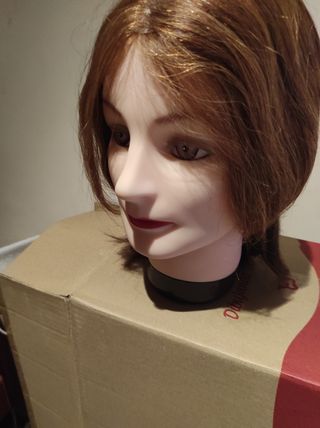 Cabeza maniquí pelo natural 12cm 