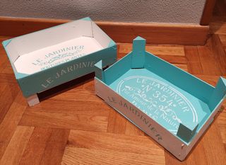 2 Cajas de Madera - Turquesa y Blanco