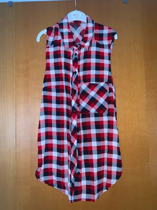 Camisa cuadros roja negra - Aberturas laterales