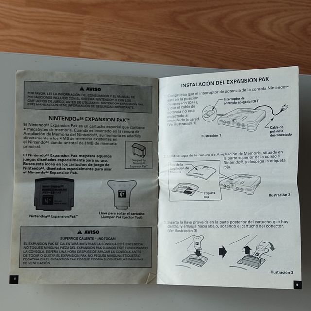 Manual Expansion Pak Nintendo64