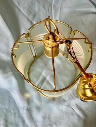 Lampara Techo Vintage Dorada Acristalada