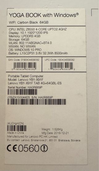 Lenovo Yoga Book X91F - Portátil