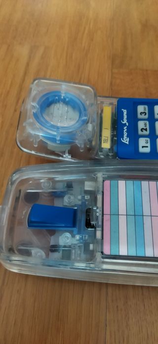 Teléfono góndola de mesa retro trasparente