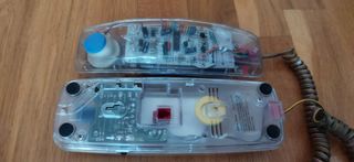 Teléfono góndola de mesa retro trasparente