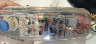 Teléfono góndola de mesa retro trasparente