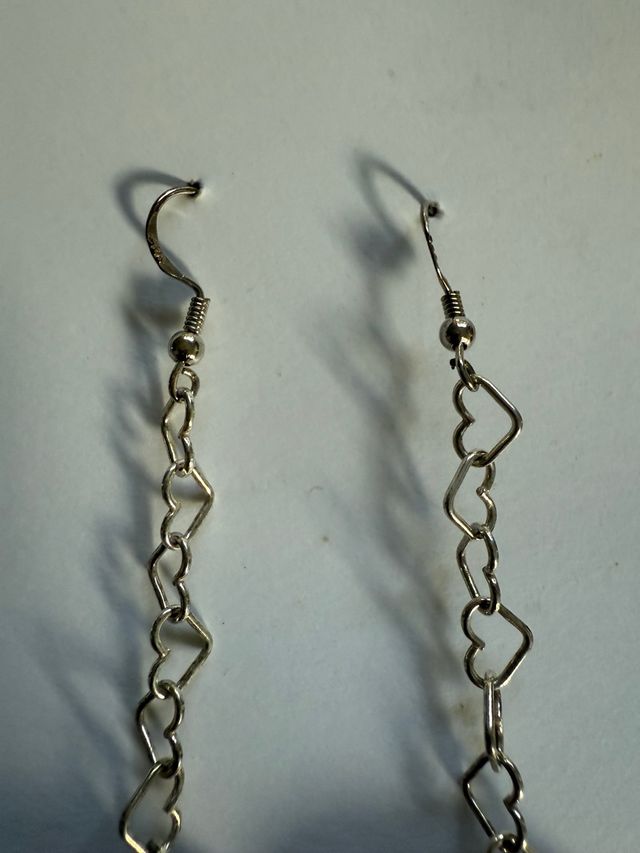 Orecchini cuore pietra rossa argento