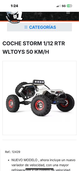 COCHE STORM 1/12 RTR WLTOYS 50 KM/H
