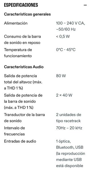 Barra de sonido JBL 2.0. All in one