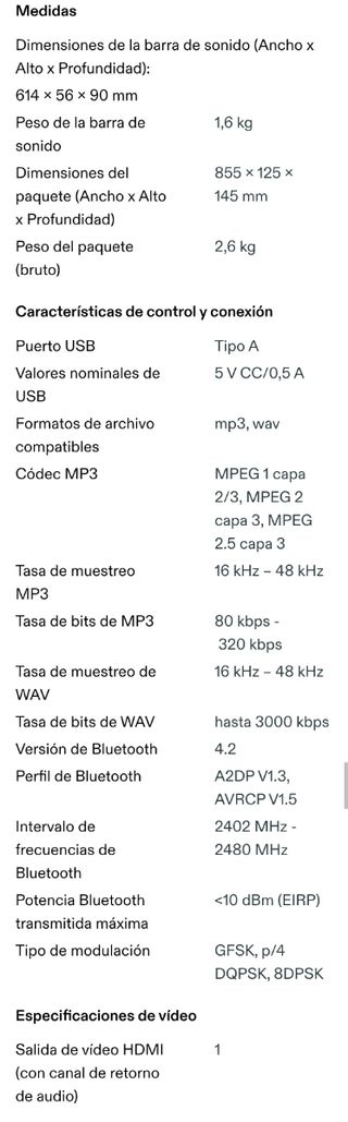 Barra de sonido JBL 2.0. All in one