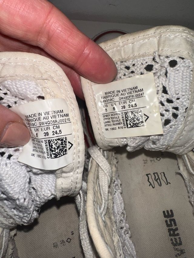 Converse merletto crochet pizzo uncinetto