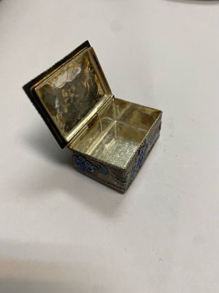 Cajita plata vintage esmaltada