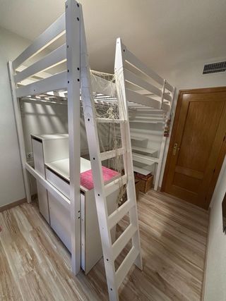Estructura cama alta blanca Ikea - juvenil