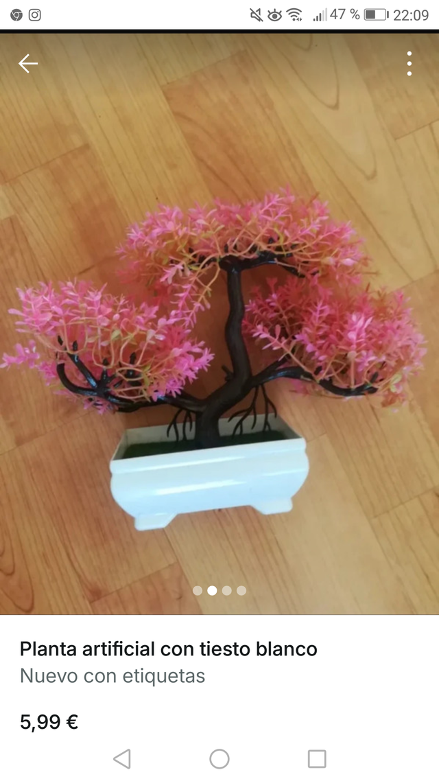 Planta artificial con tiesto