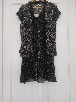 Conjunto falda&blusa blanco&negro