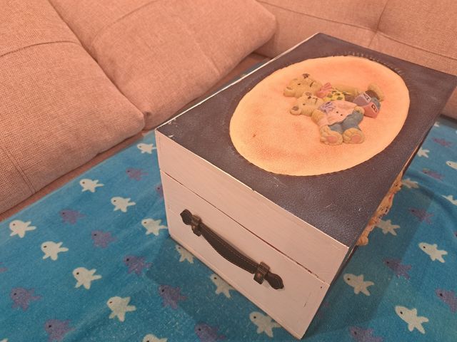 Baúl madera infantil con osos