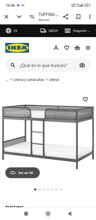 Litera IKEA TUFFING Gris