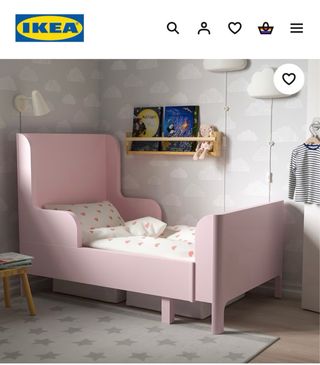 Cama infantil extensible BUSUNGE IKEA - Rosa