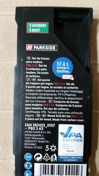 Set de brocas para madera Parkside 