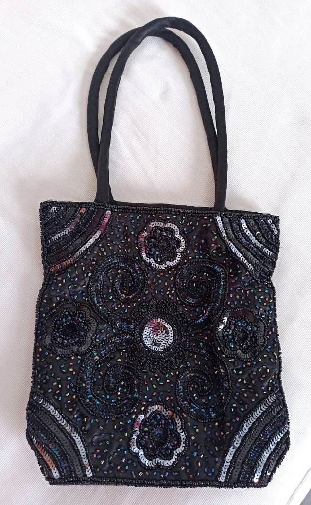Bolso fiesta pedrería negro