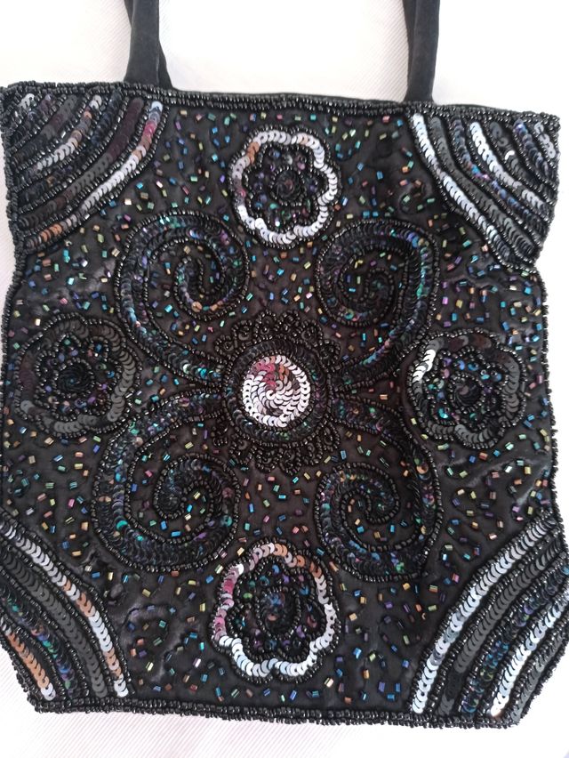 Bolso fiesta pedrería negro