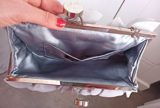 Bolso fiesta gris metalizado