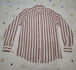Camisa Rayas Rojo Oscuro/ Blanco ZARA