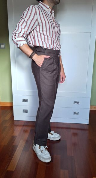Camisa Rayas Rojo Oscuro/ Blanco ZARA