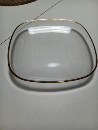 Piatto vetro trasparente oro