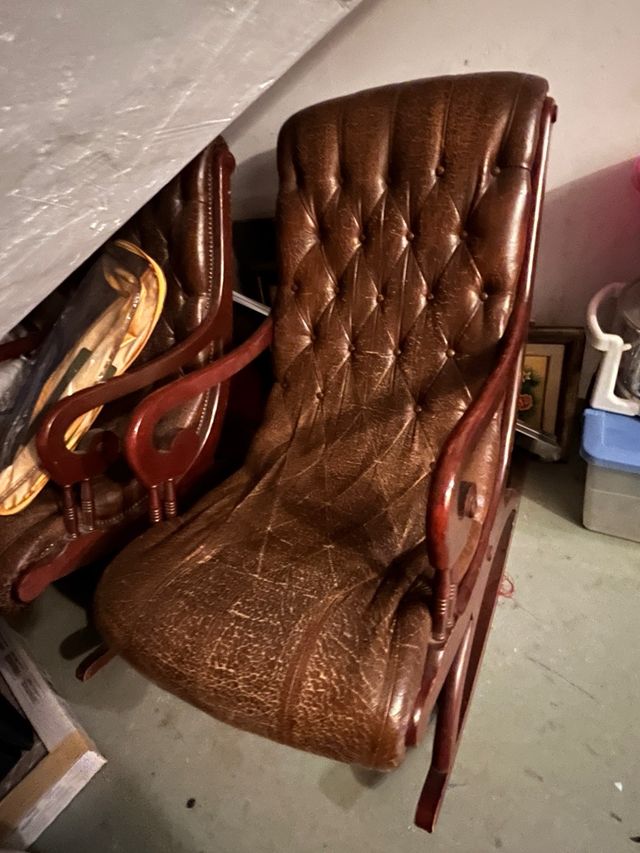 Mecedoras piel marrón - 2 unidades