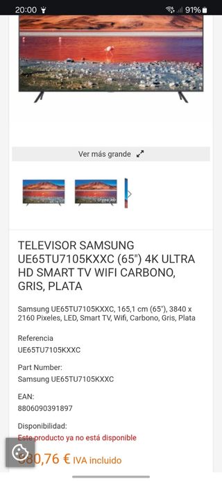 TV Samsung UE65TU7105 65" 4K