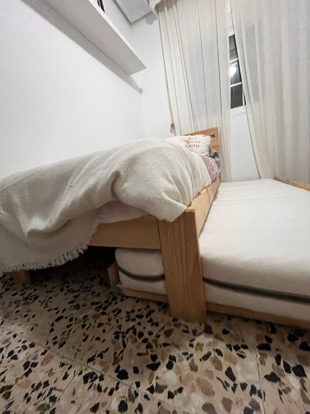 Cama nido con colchón. Madera 90cm - 2 camas