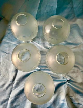 5 Globos Lámpara Vintage - Cristal Esmerilado