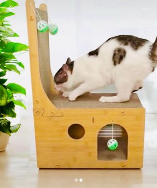 Tiragraffi cuccia in legno e cartone Tiragraffi