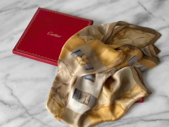 Foulard di seta Cartier originale confezionato 