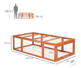 Jaula grande para conejos PawHut 180x90x48cm