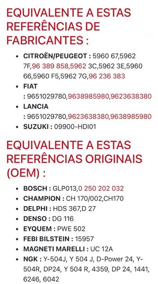 7 Velas Fiat Citroen Peugeot Lancia