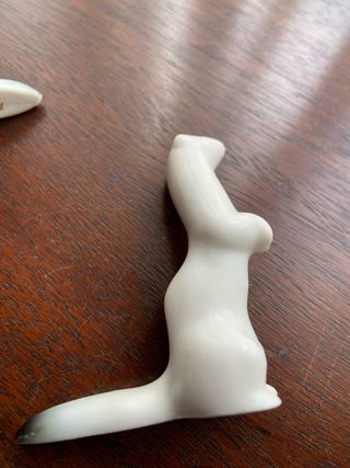 Conjuntos estatuetas doninhas porcelana Arabis