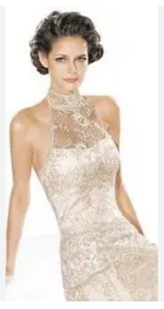 Vestido novia beige - Talla S