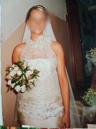 Vestido novia beige - Talla S