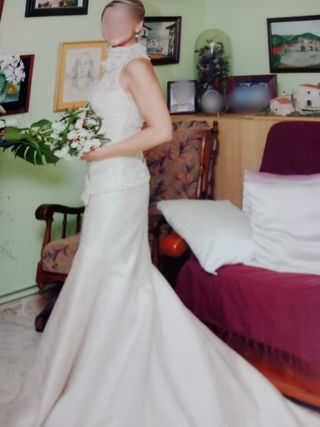 Vestido novia beige - Talla S