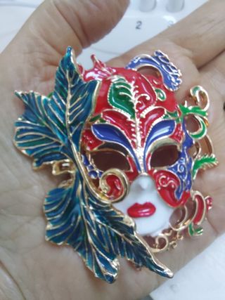 Broche máscara Joyas bisutería regalo mujer hombre