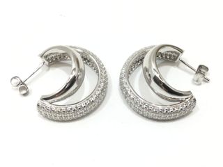 pendientes plata 925mm con piedra con circonita