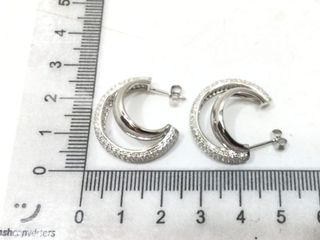 pendientes plata 925mm con piedra con circonita