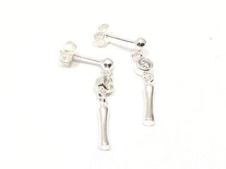 pendientes plata 925mm con piedra con circonita