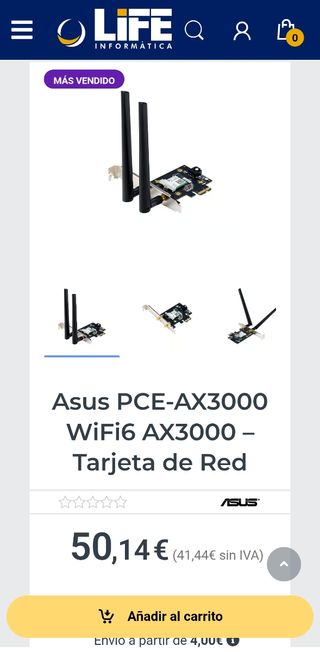 ASUS PCE-AX3000 WiFi 6 PCIe