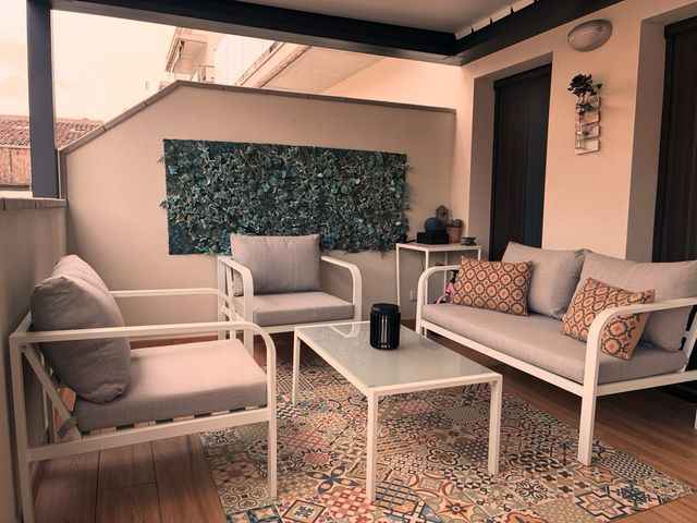 Conjunto jardín aluminio blanco - 2 sillones + sof